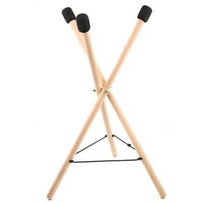 China 2021 Best of Tripod Selling Triangular Wooden Bi-Directional Rotating Cylinder Stand for Hand Pan Tongue Drums Tank Drum Steel Percussion Instruments for sale