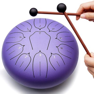 China Iron Tongue Steel Drum 10 Inch 11 Notes Handpan Instrument Carry Bag Children's Music Enlightenment Yoga Meditation Iron Material for sale