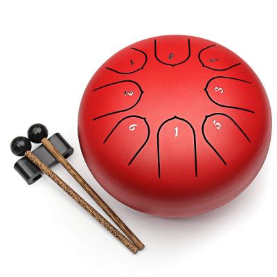 China Hot Tone Iron Amazon Sale 6 Tongue Drum Steel C-Key Percussion 8 Inch with Drumstick for Sound Therapy, Meditation Iron Material for sale