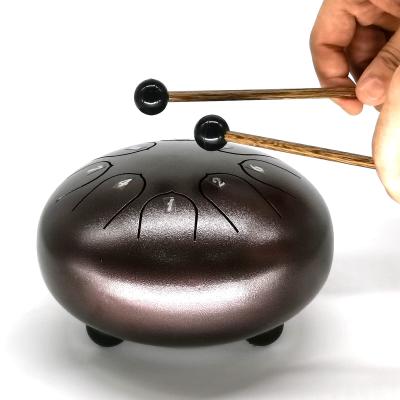 China Iron Amazon 6 Inch 8 Tone C Main Percussion Instrument With Drum Mallets Bag Tongue Drum HandPan Iron Steel Material for sale