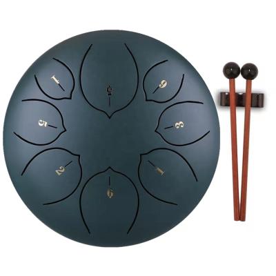 China High Quality 8 Inch Steel Panda Stone Drum Professional Stone Drum 8 Ton Tongue Tank Hand Pan Green Performing Green Drum for sale