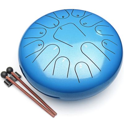 China Steel Tongue Drum 13 Notes 12 Inch Percussion Drum Instrument Steel Handpan Drum With Travel Bag Music Notebook Mallets Steel Tongue Drum for sale