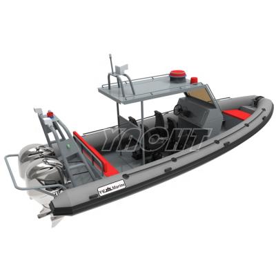 China Patrol 25ft RHIB 760 Police RIB Inflatable ORCA Hypalon Hypalon Cruise Aluminum Boat for sale