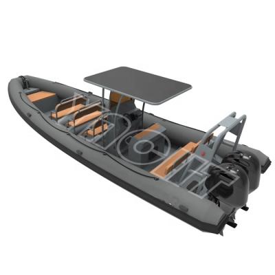 China Watersports Fast Speed ​​RIB 860 V Aluminum Hull RIB Inflatable Hypalon /PVC 28.7ft Deep 28.7ft Boat With T Top for sale