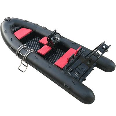 China Aluminum Double Hull RIB 480 Water Sports 16ft Rigid Hull V Shape Ocean Inflatable Boats With Sunshade for sale