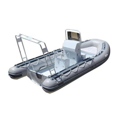 China Aluminum Double Hull RIB 480 Water Sports 16ft Rigid Hull V Shape Ocean Inflatable Boats With Sunshade for sale