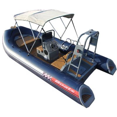 China Aluminum Double Hull RIB 480 Water Sports 16ft Rigid Hull V Shape Ocean Inflatable Boats With Sunshade for sale