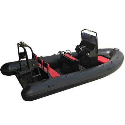 China Water Sports 17ft Deep V-Shape Aluminum Hull RIB 500 CE PVC/Hypalon Inflatable Boat For Fishing for sale