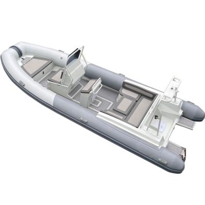 China Durable Double Deep V Aluminum Hull Inflatable Boat RIB640 Rowing Patrol Ocean 21ft For Sale Orca Hypalon/PVC for sale