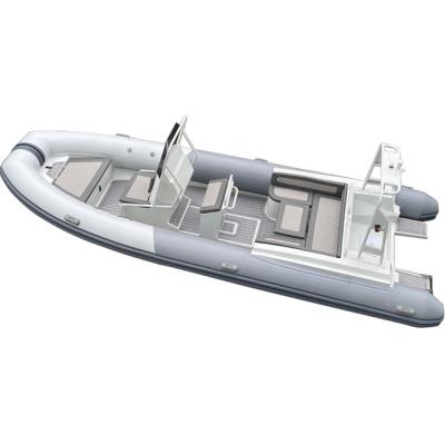 China 21ft Inflatable Boat RIB640 Orca Hypalon Rowing Patrol Durable Double V Ocean Rigid Deep Aluminum Hull for sale