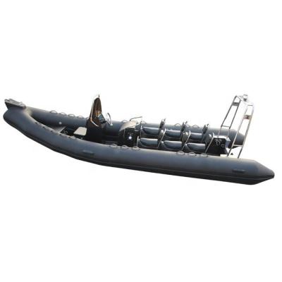 China 22ft Luxury Fiberglass Hull Inflatable Boat RIB660 Hypalon Orca Ocean Rowing Patrol 12Capacity For Fishing for sale