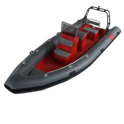 China Water Sports 22ft RIB660/Orca/PVC Double Fiberglass Deep Hull Hypalon V Luxury Inflatable Speedboat for sale