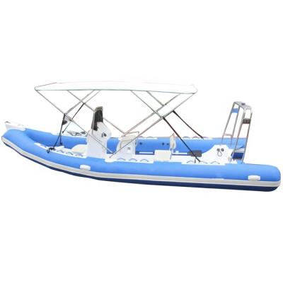 China 22ft PVC Orca Hypalon Fiberglass Double V Hull Luxury Rigid Deep V RIB 660 Inflatable Boat With Console for sale