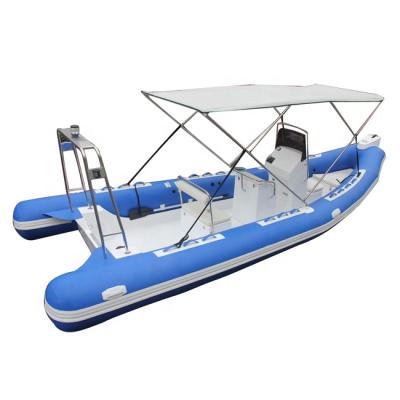 China 22ft CE Orca Hypalon/PVC Double V Fiberglass Hull Luxury Rigid Deep V RIB 660 Inflatable Boat Patrol for sale