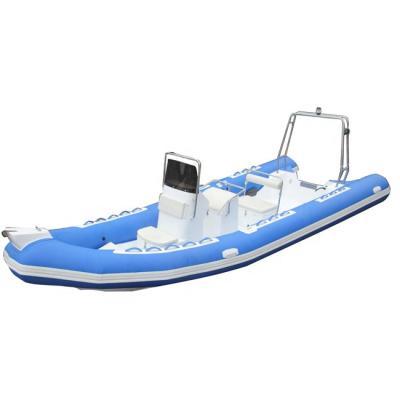 China High Performance 22ft Fiberglass Double V Hull Luxury Rigid Deep RIB 660 Inflatable Boat Hypalon / PVC for sale