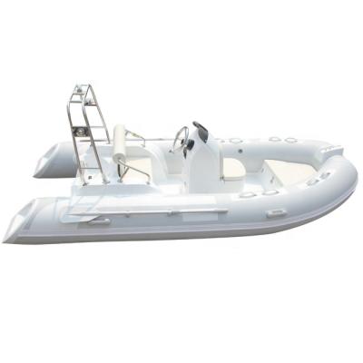 China 13ft Hypalon Fiberglass Double V Hull Luxury Deep Inflatable Boat RIB390 Orca Rigid Rowing River for sale