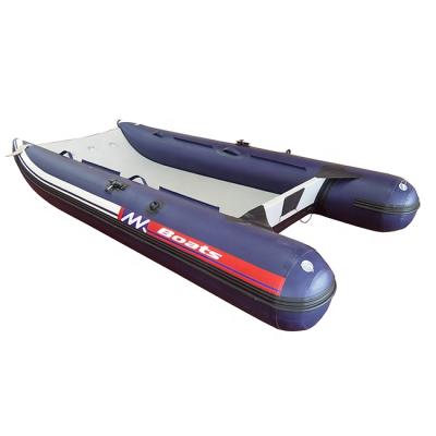 China Factory direct sale bow PVC/HYPALON 3m water sports inflatable catamaran open boat with air mat/aluminum floor for sale