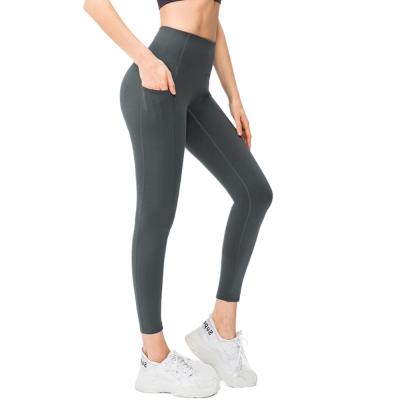 China Snagging Resistance Women Yoga Waist Training Pants Gyms Seamless With Pocket Fitness Jogging 87% 13% Nylon Spandex Boost Line Up Gaiters Pants for sale