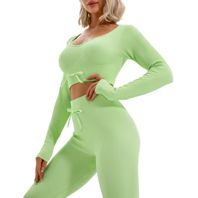 China QUICK DRY price for lightweight long sleeve crop yoga set 20 50 pcs spring cycling for sale