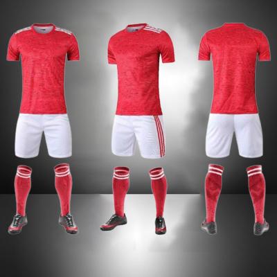 China Breathable High Quality Polyester Fabric Red Soccer Uniform Custom Design Sublimation Uniforms Football Soccer Jersey for sale