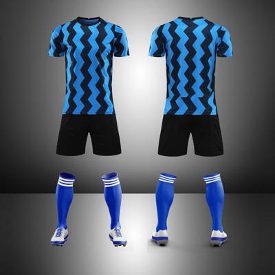 China New Breathable Sports Club Uniform Custom Printing Soccer Jersey Set 100% Polyester Quality Football Uniform for sale