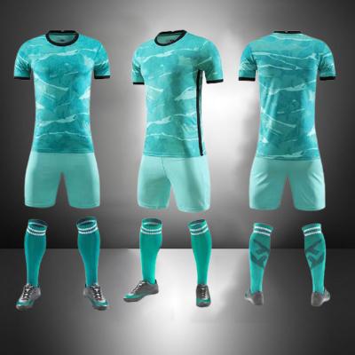 China Breathable hot sale camisas de futebol youth green soccer uniforms breathable soccer jersey for sale