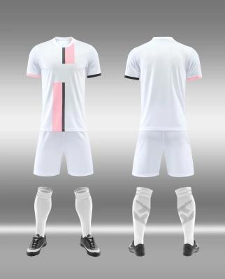 China Sets Sublimation Printing Good Quality Short Sleeve White Football Uniform Mens Soccer Jersey Set Custom Made for sale