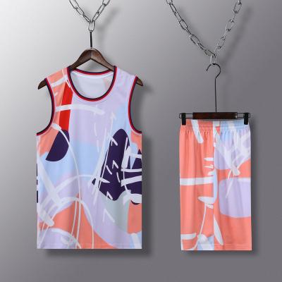 China Leisure sports antibacterial breathable quick-drying fashionable gorgeous sublimation printing customized men's and women's basketball suit for sale