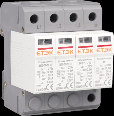 China ETEK T1+T2 B+C 3P+NPE Iimp SPD EKU5-T1+T2-12 ka Imax 60 ka SUDGE PROTECTION DEVICE INTERCEPTOR 12.5 for sale