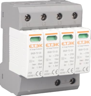 China ETEK 6KA AC House Surge Protector SPD 2P Protective Low Voltage Shutdown Device for sale