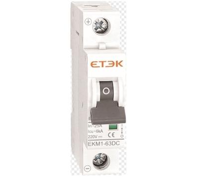 China C ETEK EKM1-63DC 6KA 10KA 1P Miniature DC MCB Circuit Breaker With TUV INMTRO CB Test Report Approval for sale