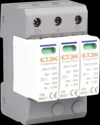 China ETEK SPD DC 500V 800V 1000V 2P 20~40KA Surge Arrester Low Voltage Chamber 2 Pole Surge Protector For PV Photovo 6KA for sale