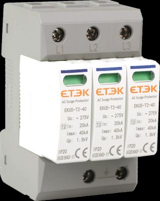 China ETEK AC SPD 2P 4P 20-40KA 275V Chamber Lightning Surge Protector Arrester Protective Low Voltage OEM Factory 6KA for sale