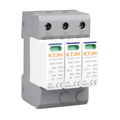 China ETEK EKU5-T2-40PV 3P DC1500V Imax 40kA SURGE PROTECTION DEVICE INTERCEPTOR SPD EKU5-T2-40PV for sale