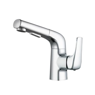 China Metered Faucets 304 Stainless Steel Single Handle Taps Single Hole Waterfall Mixer Pull Down Face Bathroom Basin Sink Faucet for sale