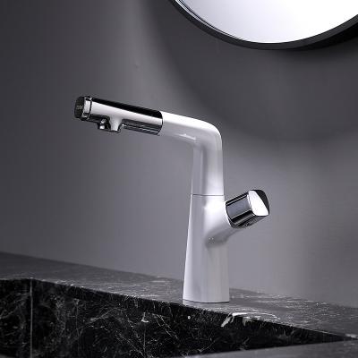 China Pull Out Spray Art Basin Sink Faucet Bathroom Mixer Tap Waterfall Faucet for sale