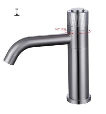 China Metered Brushed Thermostatic Basin Faucets Stainless Steel Metal Gun Swivel Basin Faucets Bathroom Basin Faucet for sale