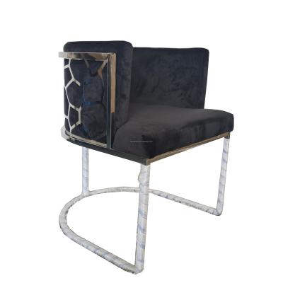 China Modern Modern Living Room Furniture Velvet Stainless Steel Single Sofa Chair for sale