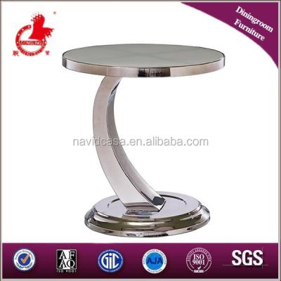 China The latest DINING TABLE C03 series of elegant round cream color line table for sale