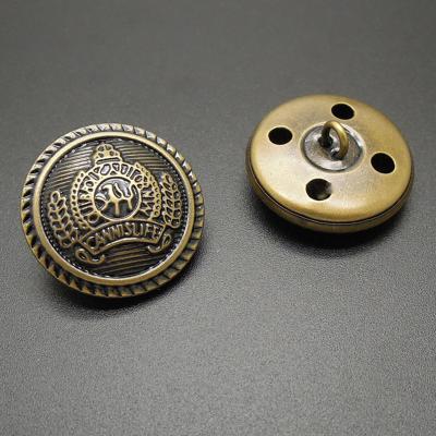 China Custom Logo Blazer Buttons Metal Leg Buttons Dry Cleaning Overcoat Uniforms Metal Brass Custom Bottom Coat Leg Button For Clothing for sale