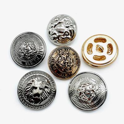 China Custom Brass Fancy Logo Dry Cleaning Uniforms Suit Blazer Coat Metal Leg Button Metal Bottom Sewing Buttons For Blazers for sale