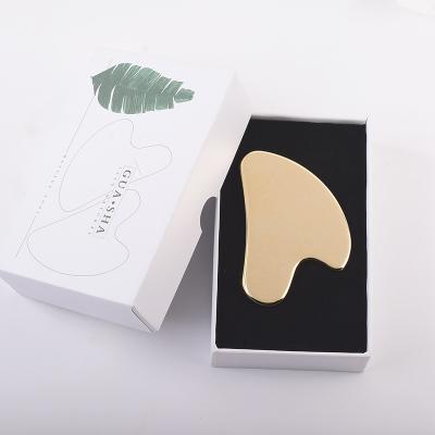 China Customized Eco-friendly Fascial Scalpel Heart Shape Gold Guasha Massage Tool Metal Copper Gua Sha for sale