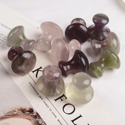 China Eco-friendly Gua Sha Mushroom Fluorite Roller Face Neck Spa Beauty Jade Scraping Massage Gua Sha Tool for sale