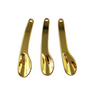 China Eco-friendly Spoon Spatula Facial Metal Gold Manufacturer Factory Beauty Face Cream Chinese Makeup Tool for sale