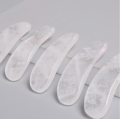 China Eco-friendly Wholesale White Crystal Spoon Face Cream Makeup Scoop Cosmetics Split Small Scraping Tool for sale