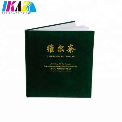 China paper & Cardboard Velvet Cover Hardcover Printing with Gold Foil Stamp for sale