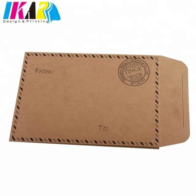 China paper & Custom Brown Kraft Paper Envelope Cardboard Pouch Type Printing for sale