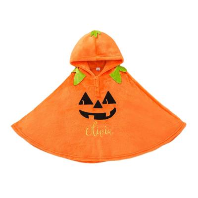 China Breathable Interesting Pumpkin Winter Hooded Coat Kids Halloween Orange Baby Clothes Dress Set for sale