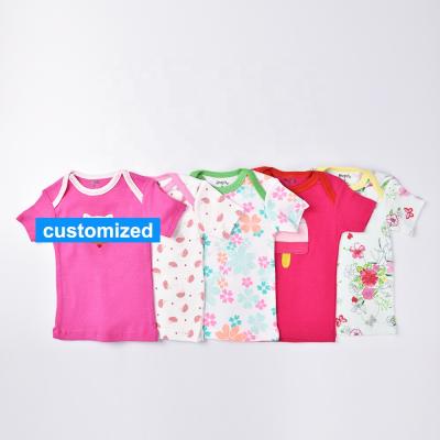 China 5 Piece Pack Summer Kids Boy Girl Custom Short Sleeve Cartoon Printing Cute Baby T-shirt Cotton QUICK DRY for sale