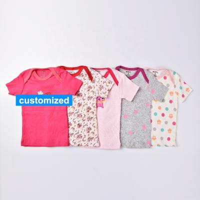 China 5 Piece Factory Price Custom QUICK DRY Summer Kids Clothes Cotton Print Cute Boys Short Sleeve Unisex Baby T-shirts for sale